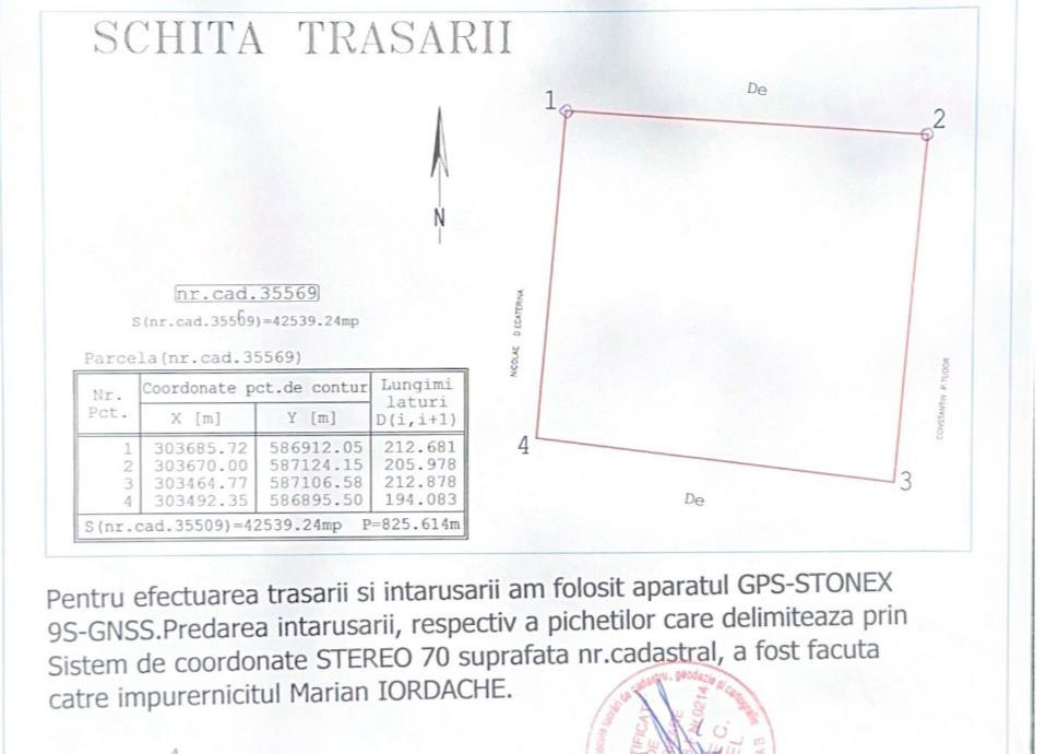 Teren extravilan 4,25 ha - Adunatii Copaceni 