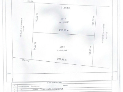 Teren extravilan 4,25 ha - Adunatii Copaceni 