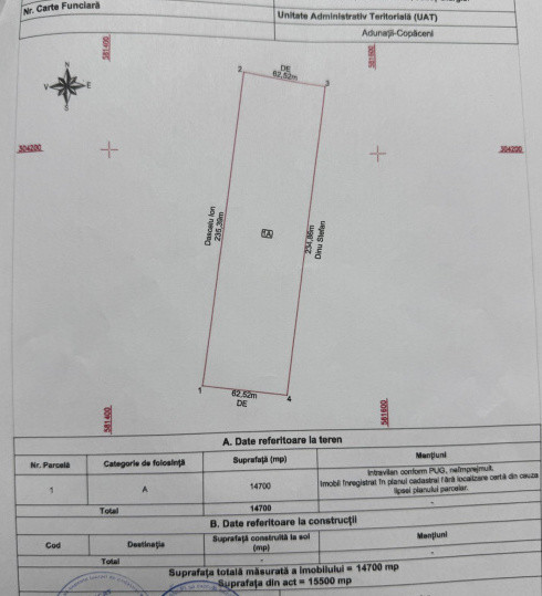 Teren Intravilan | Adunatii Copaceni | 14.700 mp | 20 Km Bucuresti